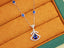 14K GOLD 1.08 CTW VIVID BLUE NATURAL SAPPHIRE & DIAMOND NECKLACE