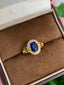 14K GOLD 1.41 CTW VIVID BLUE NATURAL SAPPHIRE & DIAMOND RING