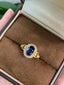 14K GOLD 1.41 CTW VIVID BLUE NATURAL SAPPHIRE & DIAMOND RING