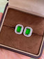 14K GOLD 2.82 CTW VIVID GREEN NATURAL EMERALD & DIAMOND EARRINGS