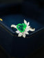 14K GOLD 1.88 CTW VIVID GREEN NATURAL EMERALD & DIAMOND RING