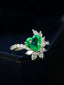 14K GOLD 1.88 CTW VIVID GREEN NATURAL EMERALD & DIAMOND RING