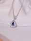 14K GOLD 1.00 CTW VIVID BLUE NATURAL SAPPHIRE & DIAMOND PENDANT