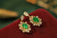 14K GOLD 1.52 CTW VIVID GREEN NATURAL EMERALD & DIAMOND EARRINGS