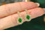 14K GOLD 1.52 CTW VIVID GREEN NATURAL EMERALD & DIAMOND EARRINGS