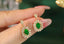 14K GOLD 1.52 CTW VIVID GREEN NATURAL EMERALD & DIAMOND EARRINGS