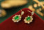 14K GOLD 1.52 CTW VIVID GREEN NATURAL EMERALD & DIAMOND EARRINGS