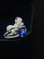 14K GOLD 1.35 CTW VIVID BLUE NATURAL SAPPHIRE & DIAMOND RING