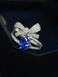 14K GOLD 1.35 CTW VIVID BLUE NATURAL SAPPHIRE & DIAMOND RING