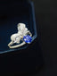 14K GOLD 1.35 CTW VIVID BLUE NATURAL SAPPHIRE & DIAMOND RING