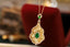 14K GOLD 0.73 CTW VIVID GREEN NATURAL EMERALD & DIAMOND NECKLACE