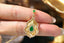 14K GOLD 0.73 CTW VIVID GREEN NATURAL EMERALD & DIAMOND NECKLACE