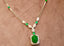 14K GOLD 7.64 CTW VIVID GREEN NATURAL EMERALD & DIAMOND NECKLACE