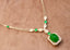 14K GOLD 7.64 CTW VIVID GREEN NATURAL EMERALD & DIAMOND NECKLACE