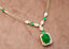 14K GOLD 7.64 CTW VIVID GREEN NATURAL EMERALD & DIAMOND NECKLACE