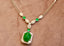 14K GOLD 7.64 CTW VIVID GREEN NATURAL EMERALD & DIAMOND NECKLACE