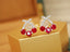 14K GOLD 0.58 CTW VIVID RED NATURAL RUBY & DIAMOND EARRINGS