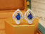 14K GOLD 2.23 CTW NATURAL SAPPHIRE & DIAMOND EARRINGS