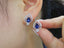 14K GOLD 2.23 CTW NATURAL SAPPHIRE & DIAMOND EARRINGS