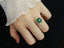 14K GOLD 2.75 CTW VIVID GREEN NATURAL EMERALD & DIAMOND RING