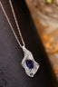 14K GOLD 1.03 CTW NATURAL SAPPHIRE & DIAMOND NECKLACE