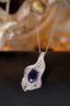 14K GOLD 1.03 CTW NATURAL SAPPHIRE & DIAMOND NECKLACE