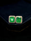 14K GOLD 1.93 CTW VIVID GREEN NATURAL EMERALD & DIAMOND EARRINGS