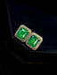 14K GOLD 1.93 CTW VIVID GREEN NATURAL EMERALD & DIAMOND EARRINGS