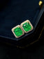 14K GOLD 1.93 CTW VIVID GREEN NATURAL EMERALD & DIAMOND EARRINGS