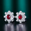 14K GOLD 0.83 CTW NATURAL RUBY & DIAMOND EARRINGS