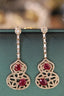 14K GOLD 2.10 CTW VIVID RED NATURAL RUBY & DIAMOND EARRINGS