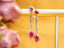 14K GOLD 0.77 CTW VIVID RED NATURAL RUBY & DIAMOND EARRINGS