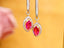 14K GOLD 0.77 CTW VIVID RED NATURAL RUBY & DIAMOND EARRINGS