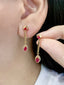 14K GOLD 0.77 CTW VIVID RED NATURAL RUBY & DIAMOND EARRINGS