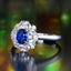 14K GOLD 0.6 CT NATURAL SAPPHIRE & SAPPHIRE RING