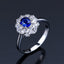 14K GOLD 0.6 CT NATURAL SAPPHIRE & SAPPHIRE RING