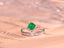 14K GOLD 1.16 CTW VIVID GREEN NATURAL EMERALD & DIAMOND RING