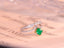 14K GOLD 1.16 CTW VIVID GREEN NATURAL EMERALD & DIAMOND RING