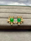 14K GOLD 5.35 CTW VIVID GREEN NATURAL EMERALD & DIAMOND EARRINGS