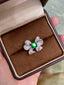 14K GOLD 1.88 CTW VIVID GREEN NATURAL EMERALD & DIAMOND RING