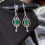 14K GOLD 1.85 CT VIVID GREEN NATURAL EMERALD & DIAMOND EARRINGS