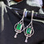 14K GOLD 1.85 CT VIVID GREEN NATURAL EMERALD & DIAMOND EARRINGS