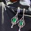 14K GOLD 1.85 CT VIVID GREEN NATURAL EMERALD & DIAMOND EARRINGS