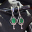 14K GOLD 1.85 CT VIVID GREEN NATURAL EMERALD & DIAMOND EARRINGS