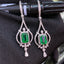 14K GOLD 1.85 CT VIVID GREEN NATURAL EMERALD & DIAMOND EARRINGS