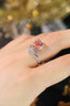 14K GOLD 2.83 CTW NATURAL MORGANITE & DIAMOND RING