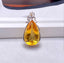 14K GOLD 44.60 CT NATURAL CITRINE & DIAMOND PENDANT