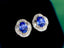 14K GOLD 3.40 CTW NATURAL SAPPHIRE & DIAMOND EARRINGS