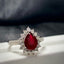 14K GOLD 1.62 CT VIVID RED NATURAL RUBY & DIAMOND RING