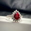 14K GOLD 1.62 CT VIVID RED NATURAL RUBY & DIAMOND RING